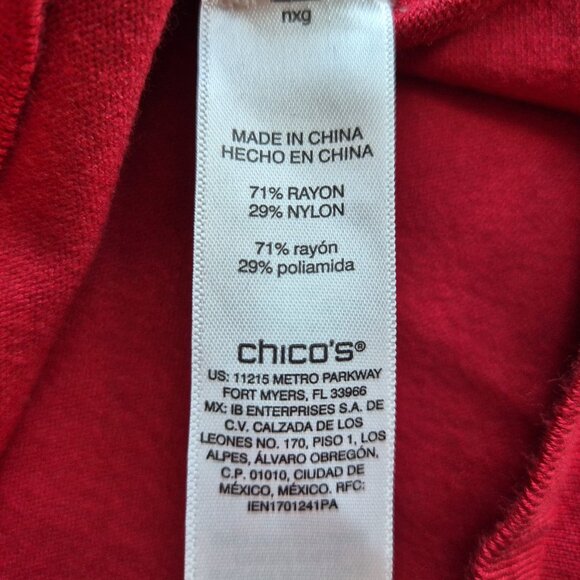 NWoT Chico's Jewelry Embellished Sweater Christmas Holiday Party Red - Picture 9 of 14